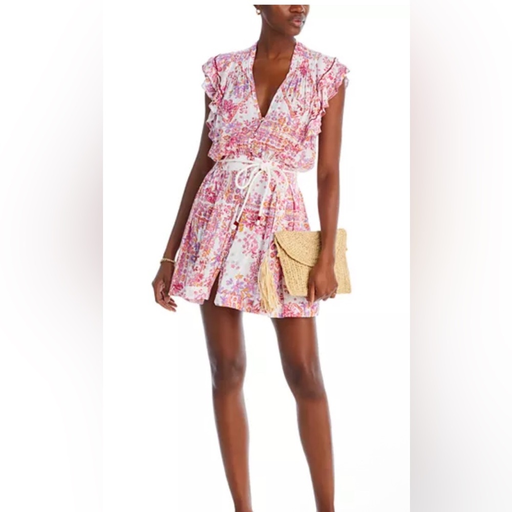 Poupette St. Barth Bice Floral Print Mini Dress in Size XS